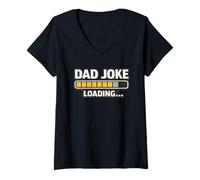 Women's Dad Joke Loading Funny Dad Humor V-Neck T-Shirt