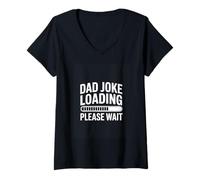Women's Dad Joke Loading Please Wait Funny Fathers Humor V-Neck T-Shirt