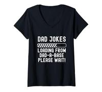 Womens Dad Jokes Loading for a Dad-A-Base Please Wait V-Neck T-Shirt