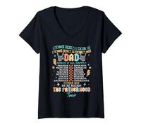 Womens Dad Rock Makes It Happen Fathers Day Fatherhood Tour Life V-Neck T-Shirt