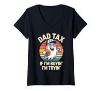 Womens Dad Tax If I'm Buyin' I'm Tryin' Ghost Fun V-Neck T-Shirt