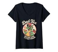 Womens Dad Tax Making Sure It's Not Poison Dragon V-Neck T-Shirt