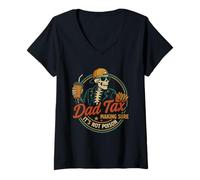 Womens Dad Tax Making Sure It's Not Poison Humor Funny Fathers Day V-Neck T-Shirt