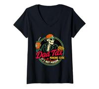 Womens Dad Tax Making Sure It's Not Poison Humor Funny Fathers Day V-Neck T-Shirt