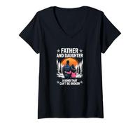 Women's Daddy and Daughter A Bond that Can't Be Broken Father's Day V-Neck T-Shirt