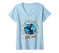 Women's Daddy Best Dad in The World Since 1945 V-Neck T-Shirt