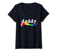 Womens Daddy Older Queer Man LGBTQ Gay Pride Month Parade Fit V-Neck T-Shirt