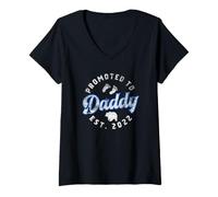 Women's Daddy Promoted to Daddy for the Best Dad V-Neck T-Shirt