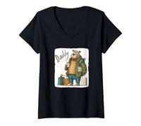 Women's Daddy Teddy Bear Costume for Bears Lovers V-Neck T-Shirt