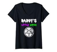 Womens Daddy's little Witch Halloween Sexy Kinky Custom Men / Women V-Neck T-Shirt