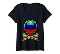 Womens Dagestan,Dagestan Flag,Flag of Dagestan,North Caucasus. V-Neck T-Shirt