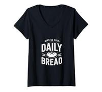 Women's Daily Bread Artisan Sourdough Established in Faith V-Neck T-Shirt