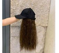 Women'S Daily Use Wigs Ladies Fashion Pop Realistic Color Chemical Fiber High Temperature Silk Natural Fluffy Hair Black Baseball Cap Long - D(F)