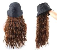 Women'S Daily Use Wigs Ladies Fashion Pop Realistic Color Chemical Fiber High Temperature Silk Natural Fluffy Hair Fisherman Hat Long Curly - F(E)