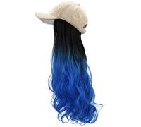 Women'S Daily Use Wigs Ladies Fashion Pop Realistic Color Chemical Fiber High Temperature Silk Natural Fluffy Hair Baseball Cap With Gradient Long - B(E)