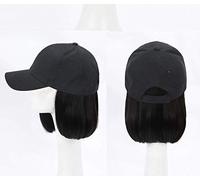 Women'S Daily Use Wigs Ladies Fashion Pop Realistic Color Chemical Fiber High Temperature Silk Natural Fluffy Hair Black Hat Short Straight -D(E)