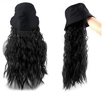Women'S Daily Use Wigs Ladies Fashion Pop Realistic Color Chemical Fiber High Temperature Silk Natural Fluffy Hair Fisherman Hat Long Curly - F(D)