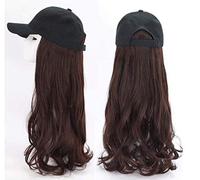 Women'S Daily Use Wigs Ladies Fashion Pop Realistic Color Chemical Fiber High Temperature Silk Natural Fluffy Hair Wild Baseball Cap Long Curly -D(B)