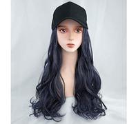 Women'S Daily Use Wigs Ladies Fashion Pop Realistic Color Chemical Fiber High Temperature Silk Natural Fluffy Hair Wild Baseball Cap Long Curly - C(F)