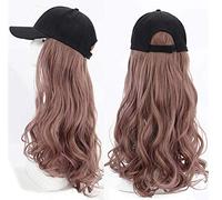 Women'S Daily Use Wigs Ladies Fashion Pop Realistic Color Chemical Fiber High Temperature Silk Natural Fluffy Hair Wild Baseball Cap Long Curly -D(E)
