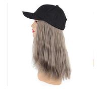 Women'S Daily Use Wigs Ladies Fashion Pop Realistic Color Chemical Fiber High Temperature Silk Natural Fluffy Hair Black Baseball Cap Long - D(E)