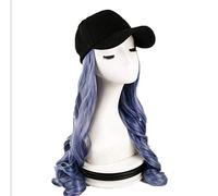 Women'S Daily Use Wigs Ladies Fashion Pop Realistic Color Chemical Fiber High Temperature Silk Natural Fluffy Hair Wild Baseball Cap Long Curly - C(A)