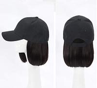 Women'S Daily Use Wigs Ladies Fashion Pop Realistic Color Chemical Fiber High Temperature Silk Natural Fluffy Hair Black Hat Short Straight -D(D)