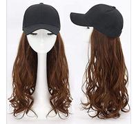 Women'S Daily Use Wigs Ladies Fashion Pop Realistic Color Chemical Fiber High Temperature Silk Natural Fluffy Hair Wild Baseball Cap Long Curly -D(A)