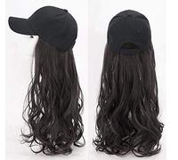 Women'S Daily Use Wigs Ladies Fashion Pop Realistic Color Chemical Fiber High Temperature Silk Natural Fluffy Hair Wild Baseball Cap Long Curly -D(C)