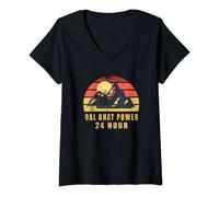 Womens Dal Bhat Power 24 Hour Nepal Gift V-Neck T-Shirt