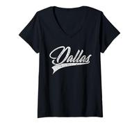 Womens Dallas Classic Vintage Texas Sports V-Neck T-Shirt