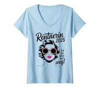 Womens Damen Ich bin dann mal weg Miete 2025 Funny Pensioner V-Neck T-Shirt