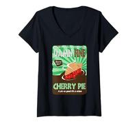 Womens Damn Fine Cherry-Pie A Pie So Good It's A Crime V-Neck T-Shirt