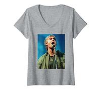 Womens Damon Albarn Blur Live T in The Park Coffee & TV 1999 V-Neck T-Shirt