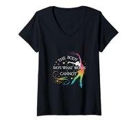 Womens Dance Ballet The Body Says What Words Cannot V-Neck T-Shirt