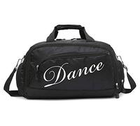 Women's Dance Duffle Bag Girls' Ballet Bag (Black Dance)