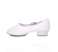Women's Dance Girls Ballet Soft Sole Low Heel Slippers Pink Black Red Children's Latin Sports Shoes(White,13.5)