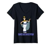 Womens Dance Like an Egyptian Ancient Dancing Pharaoh Design V-Neck T-Shirt