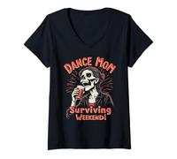 Womens Dance Mom Surviving Comp Weekend V-Neck T-Shirt