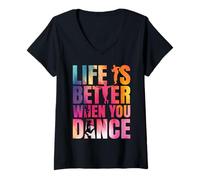 Womens Dance Street Dance Breakdance V-Neck T-Shirt