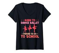 Women's Dance Your Way Into Fun with Ballet Dancer Charm V-Neck T-Shirt