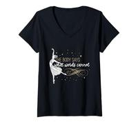 Womens Dancer Ballet The Body Says What Words Cannot V-Neck T-Shirt