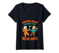 Women's Dancing Again Thanks to My New Hips Recovery V-Neck T-Shirt