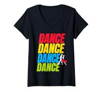 Women's Dancing Salsa Dancer Latin Dance V-Neck T-Shirt