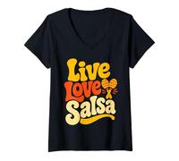 Women's Dancing Salsa Dancer Latin Dance V-Neck T-Shirt