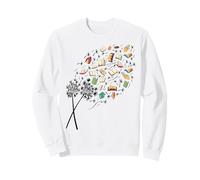 Womens Dandelion Funny Floral Book Reading Lovers Graphics Sweatshirt