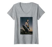 Womens Dane Reynolds Pro Surfer California by Michael Grecco V-Neck T-Shirt