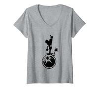 Womens Danger Mouse Explosion Silhouette V-Neck T-Shirt