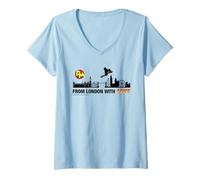 Women's Danger Mouse from London with Love Retro V-Neck T-Shirt