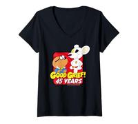 Women's Danger Mouse & Penfold Good Grief! 45th Anniversary V-Neck T-Shirt